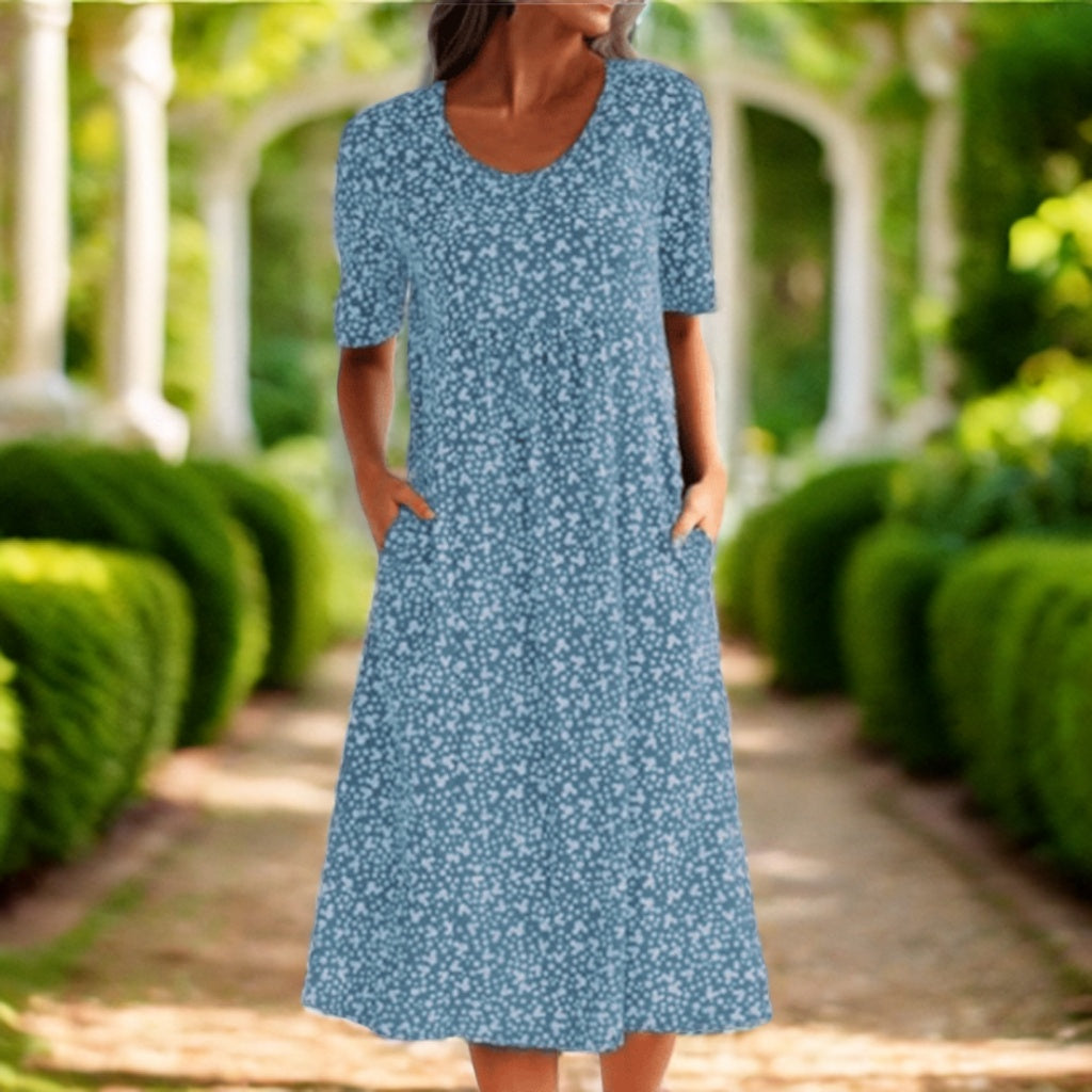 Amara | Elegantna midi haljina s cvjetnim printom 