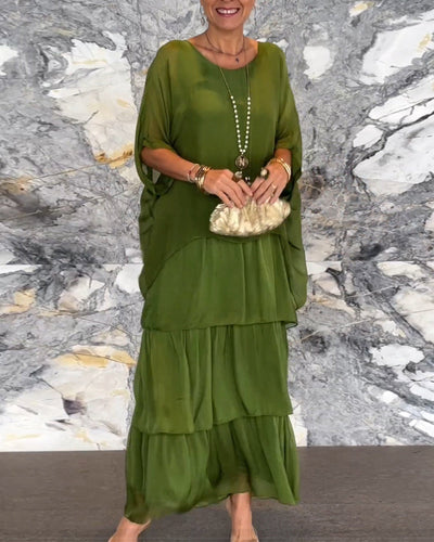 Morgan™ | Zelena maksi haljina u slojevima