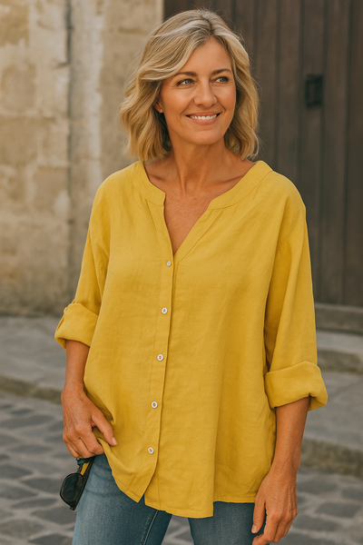 Aava™ | Lagana košulja od mješavine pamuka i lana s opuštenim ljetnim ugođajem 