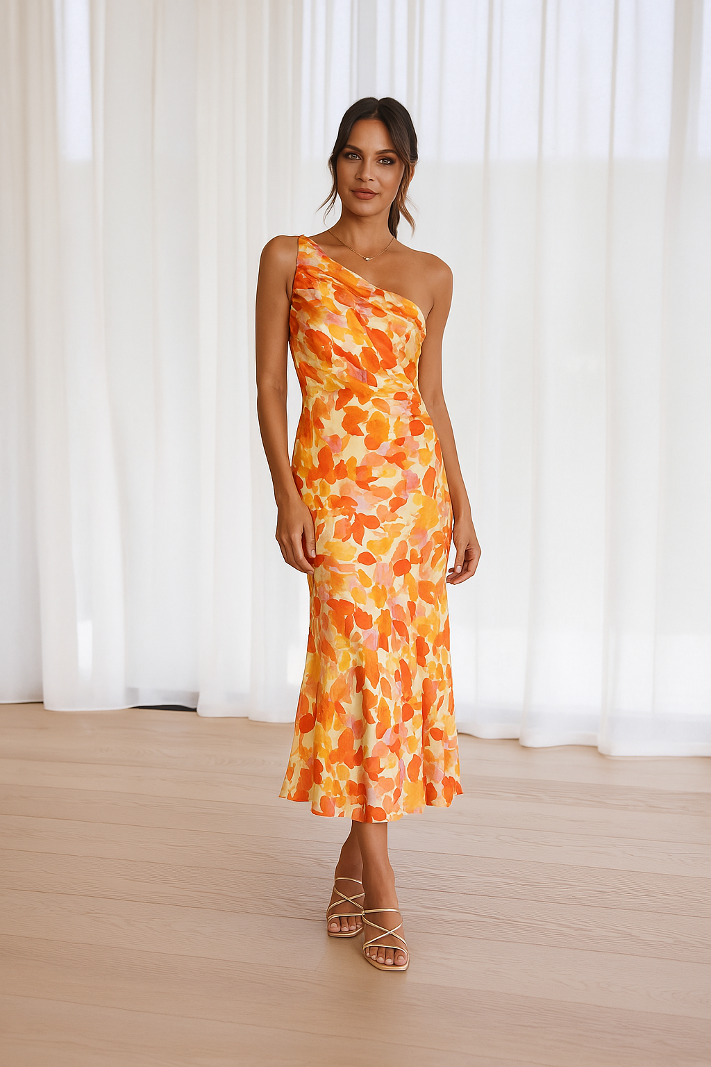 Diane | Cvjetna satenska haljina 